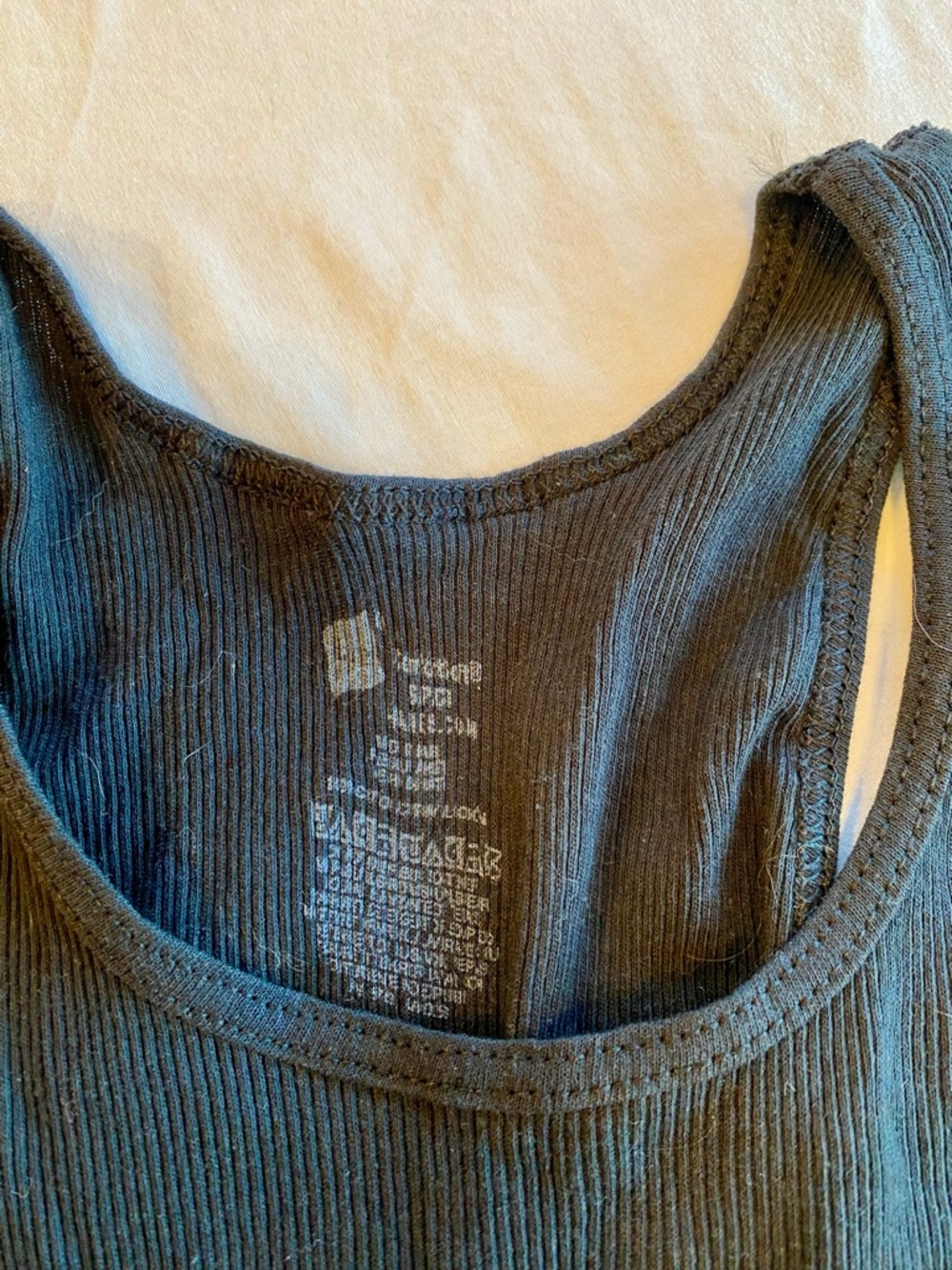 Two Black Ribbed Tank Top - Picture 2 of 3